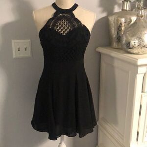 ‎Womens Juniors Lulus Black Lace Dress XS